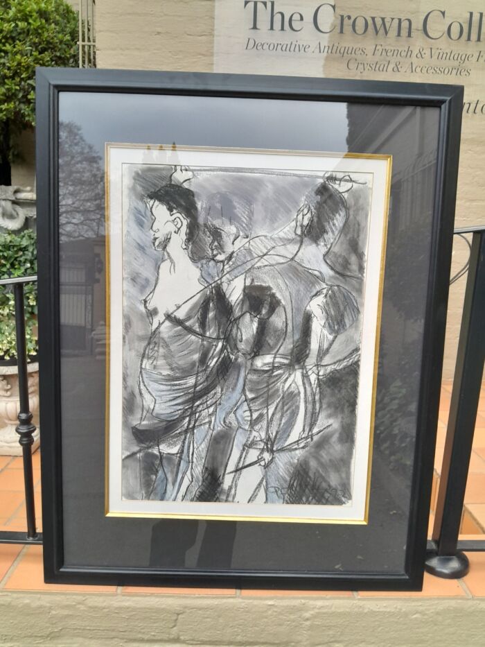 A 20th Century Charcoal And Pastel Signed And Dated 1992 ND - Image 3
