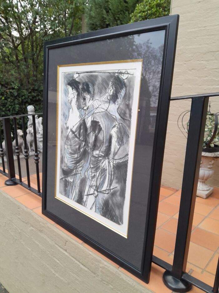 A 20th Century Charcoal And Pastel Signed And Dated 1992 ND - Image 6