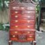 A 20th Century Queen Anne-Style Mahogany Highboy Chest On Chest In Two Parts With Brass Cut Escutcheons And Handles