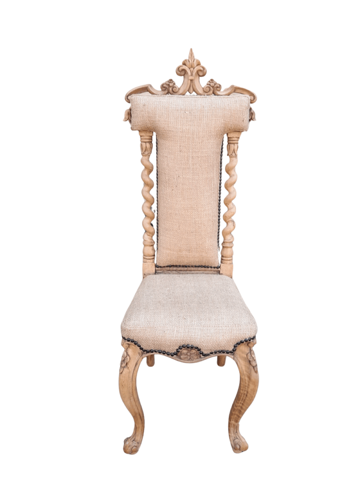 An Antique 19th Century Circa 1880 Mahogany Carved Chair In A Contemporary Bleached Finish