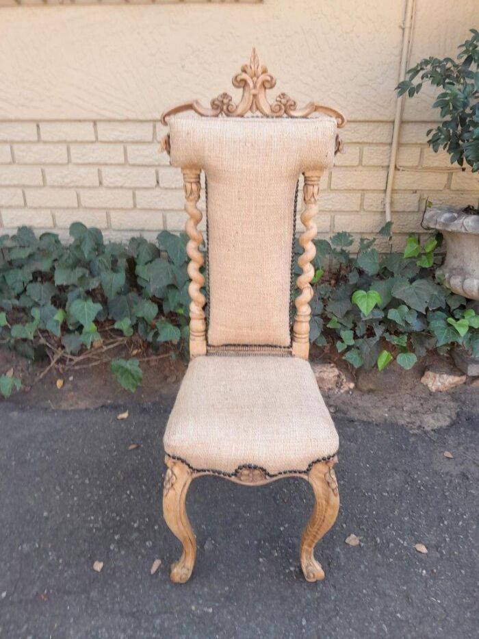 An Antique 19th Century Circa 1880 Mahogany Carved Chair In A Contemporary Bleached Finish - Image 2