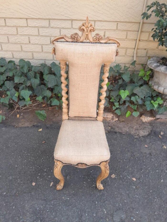 An Antique 19th Century Circa 1880 Mahogany Carved Chair In A Contemporary Bleached Finish - Image 3