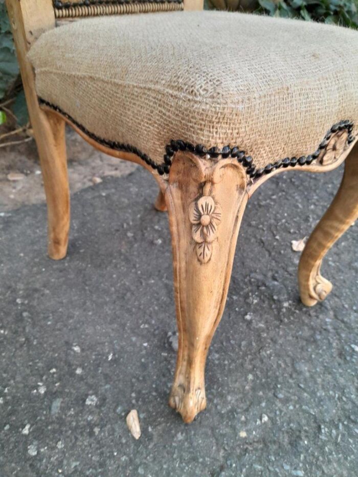 An Antique 19th Century Circa 1880 Mahogany Carved Chair In A Contemporary Bleached Finish - Image 5