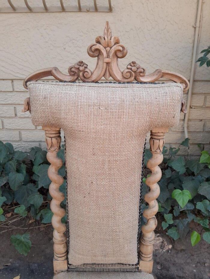 An Antique 19th Century Circa 1880 Mahogany Carved Chair In A Contemporary Bleached Finish - Image 7