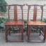A 20th Century Pair Of Chinese Elm Yoke Back Wooden Chairs With Excellent Patina