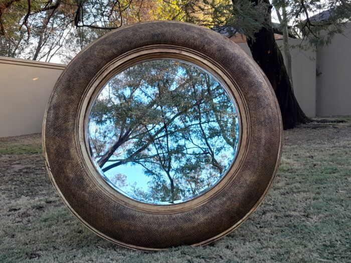 A Hang Gilded in Gold Leaf Bevelled Circular Mirror - Image 4