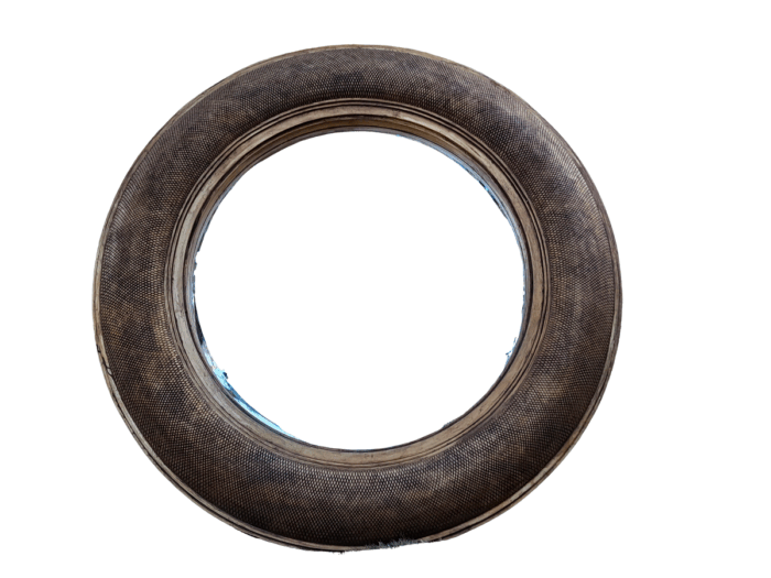A Hang Gilded in Gold Leaf Bevelled Circular Mirror