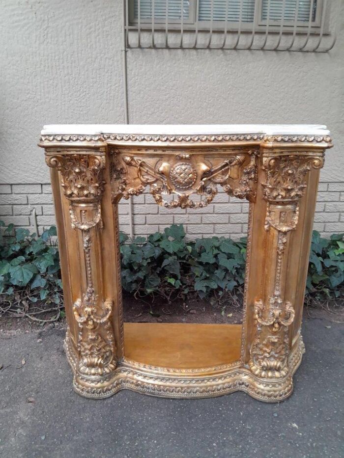 A 20TH Century French Style Ornately Hand Carved and Gilded Fireplace Surround - Image 2