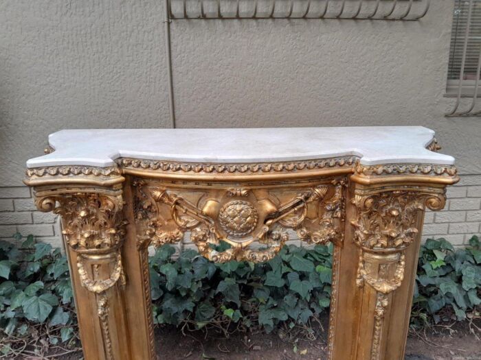 A 20TH Century French Style Ornately Hand Carved and Gilded Fireplace Surround - Image 6