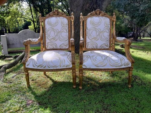 A 20th Century Circa 1980 French Style Giltwood Armchairs