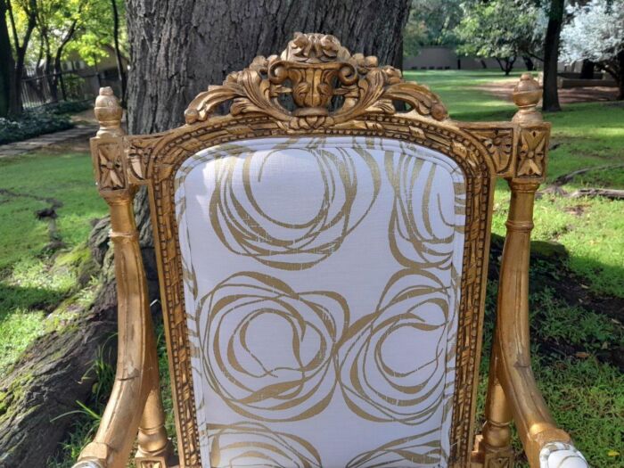A 20th Century Circa 1980 French Style Giltwood Armchairs - Image 8