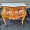 A 20th Century French Style Birds Eye Maple Bombe Chest of Drawers with Marble Top & Ormolu Mounts - Image 2