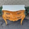 A 20th Century French Style Birds Eye Maple Bombe Chest of Drawers with Marble Top & Ormolu Mounts - Image 3