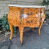 A 20th Century French Style Birds Eye Maple Bombe Chest of Drawers with Marble Top & Ormolu Mounts - Image 4