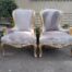 A Pair Of French Style Carved Wooden Gilded Armchairs