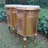 A Pair of French Style Ornately Carved Giltwood Pedestals / Side Tables with Marble Tops - Image 3