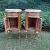 A Pair of French Style Ornately Carved Giltwood Pedestals / Side Tables with Marble Tops - Image 6