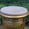 A Pair of French Style Ornately Carved Giltwood Pedestals / Side Tables with Marble Tops - Image 9