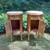 A Pair of French Style Ornately Carved Giltwood Pedestals / Side Tables with Marble Tops - Image 5