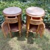 A Pair of French Style Ornately Carved Giltwood Pedestals / Side Tables with Marble Tops - Image 6