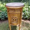 A Pair of French Style Ornately Carved Giltwood Pedestals / Side Tables with Marble Tops - Image 7