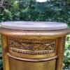 A Pair of French Style Ornately Carved Giltwood Pedestals / Side Tables with Marble Tops - Image 8