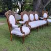 A 20th Century French Louis XVI Style Five Piece Set of Giltwood Settee and Four Armchairs - Image 5