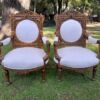 A 20th Century French Louis XVI Style Five Piece Set of Giltwood Settee and Four Armchairs - Image 9