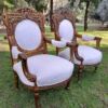 A 20th Century French Louis XVI Style Five Piece Set of Giltwood Settee and Four Armchairs - Image 10