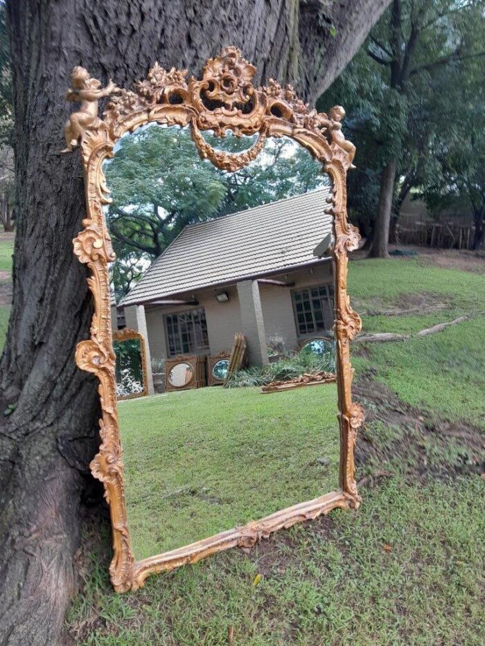 A French Rococo Style Ornately Carved and Gilded Bevelled Mirror 1 - Image 2