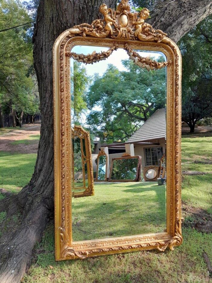 A French Style Ornately Carved and Gilded Bevelled Mirror 3 - Image 2