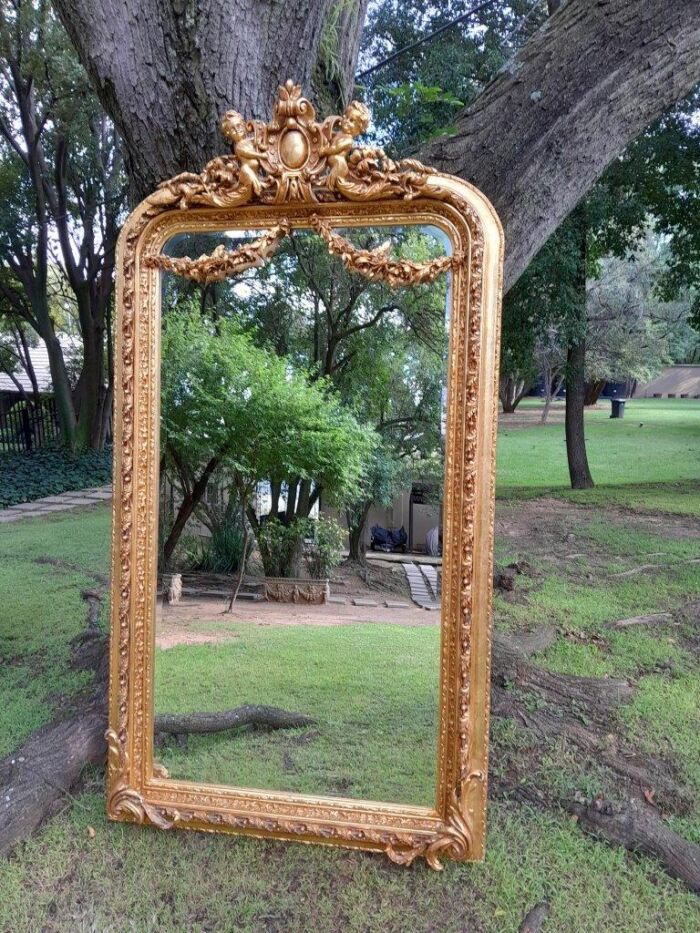 A French Style Ornately Carved and Gilded Bevelled Mirror 3 - Image 3