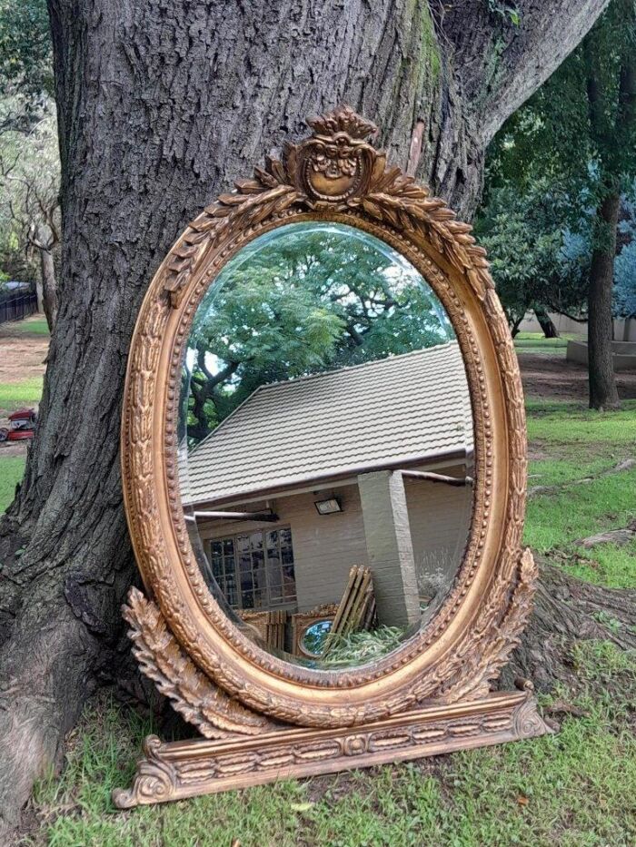 A French Style Ornately Carved and Gilded Bevelled Mirror 7 - Image 2