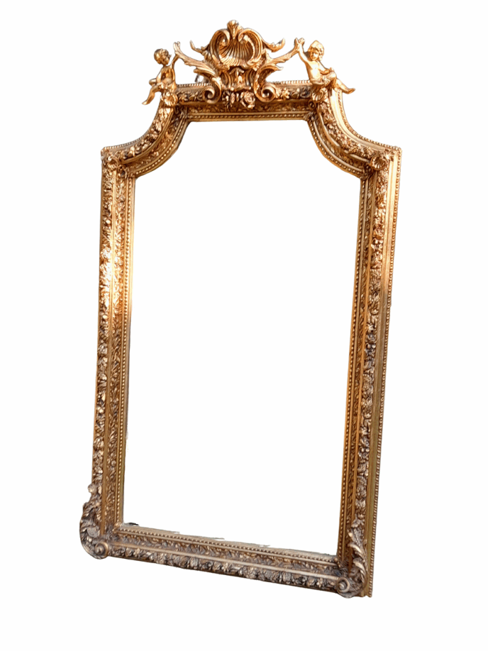 A French Style Ornately Carved and Gilded Bevelled Mirror 9