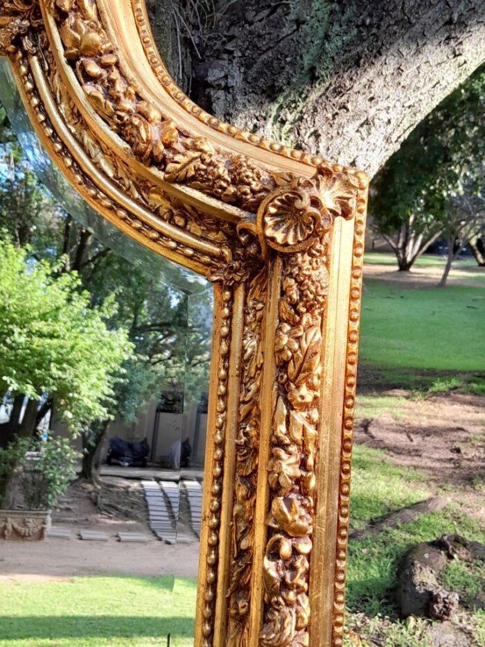 A French Style Ornately Carved and Gilded Bevelled Mirror 9 - Image 4