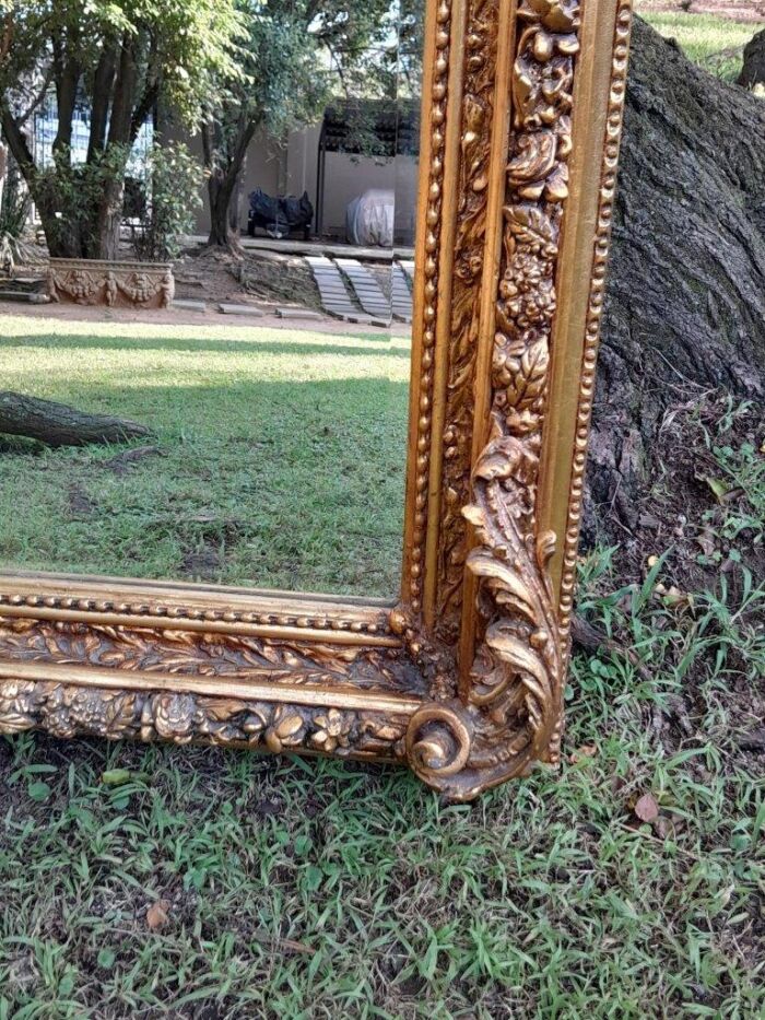 A French Style Ornately Carved and Gilded Bevelled Mirror 9 - Image 5