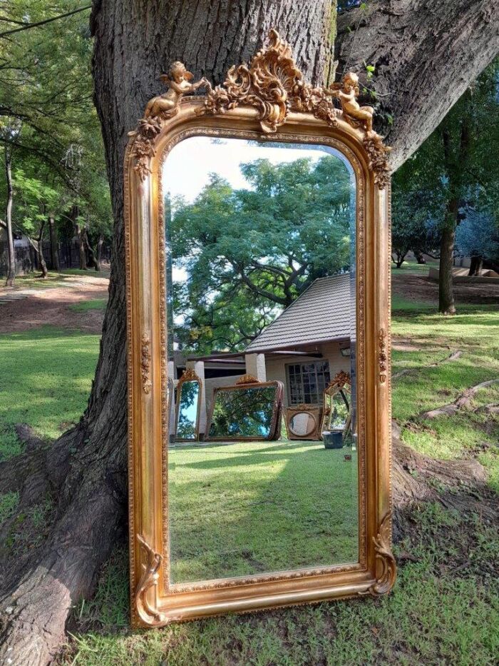 A French Style Ornately Carved and Gilded Bevelled Mirror 12 - Image 2