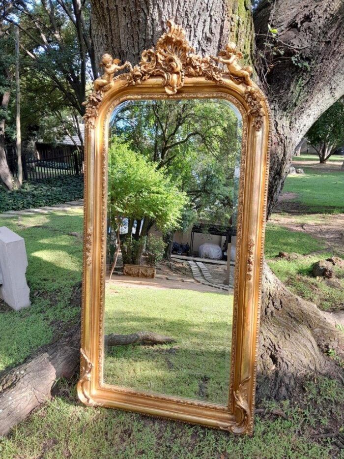 A French Style Ornately Carved and Gilded Bevelled Mirror 12 - Image 4