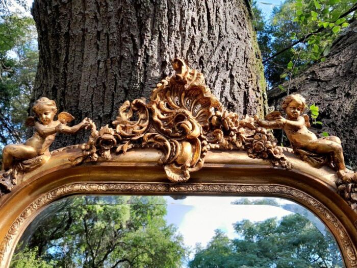 A French Style Ornately Carved and Gilded Bevelled Mirror 12 - Image 5