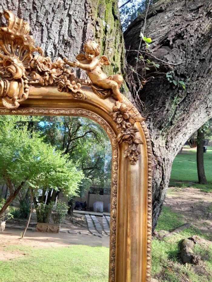 A French Style Ornately Carved and Gilded Bevelled Mirror 12 - Image 6