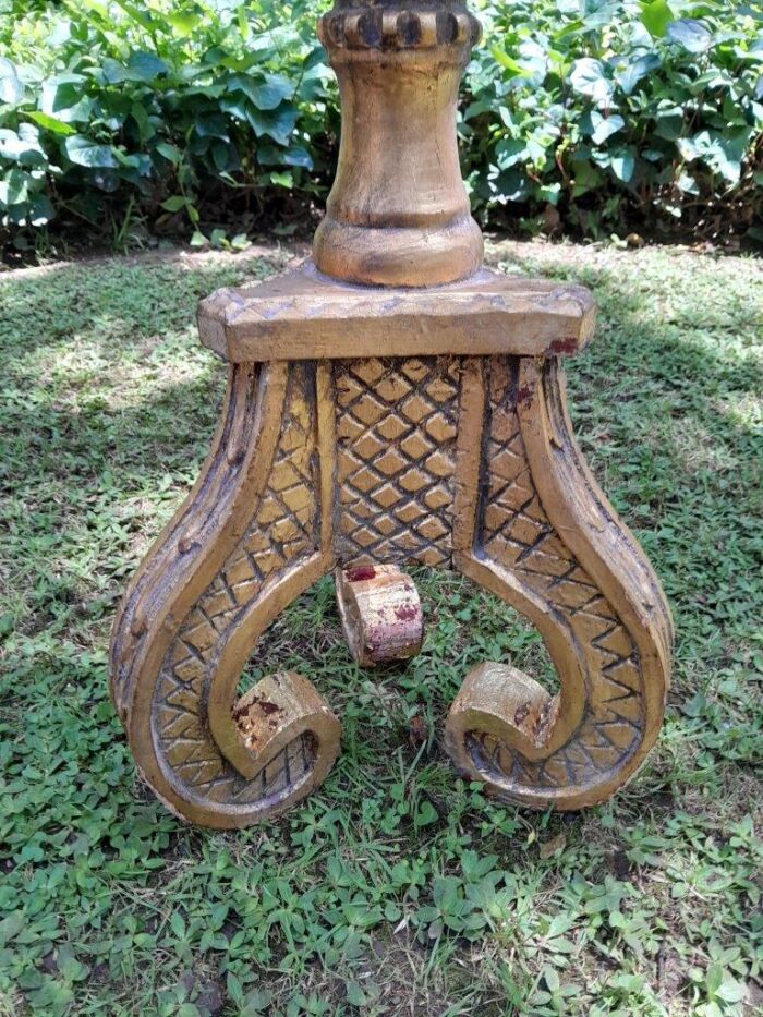 A Pair of Large Size French Style Hand Gilded Candle Holders - Image 4