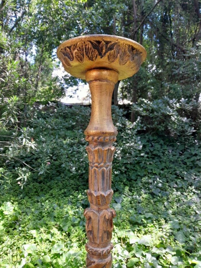 A Pair of Large Size French Style Hand Gilded Candle Holders - Image 5