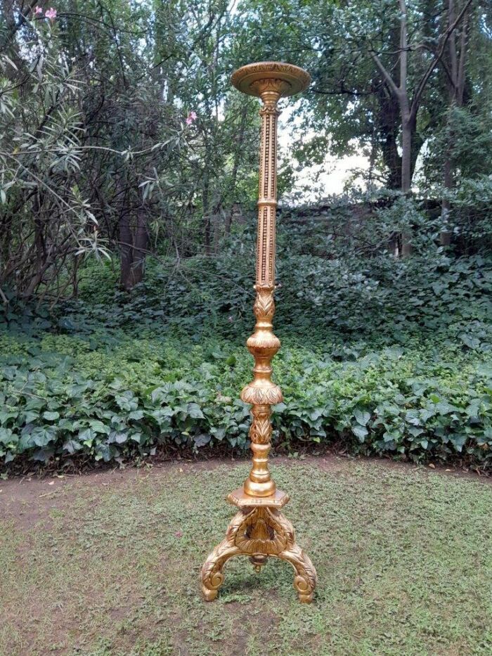 A Large Size French Style Hand Gilded Candle Holder