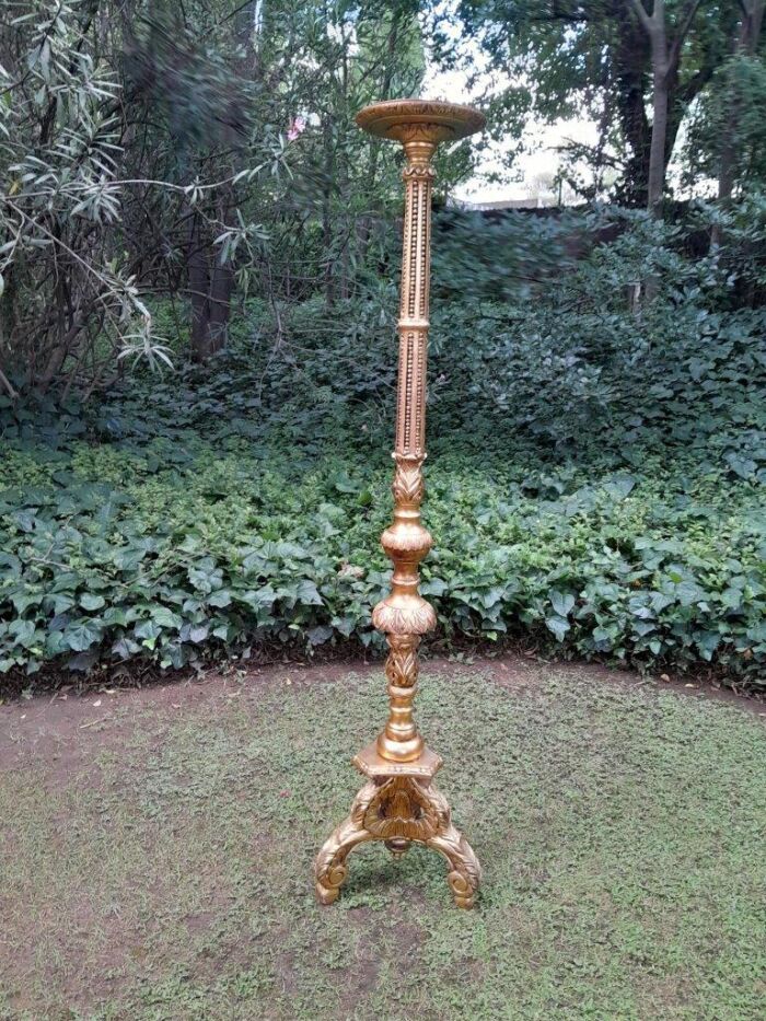 A Large Size French Style Hand Gilded Candle Holder - Image 2