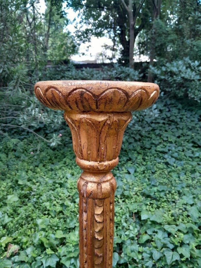 A Pair of Large Size French Style Hand Gilded Candle Holders - Image 6