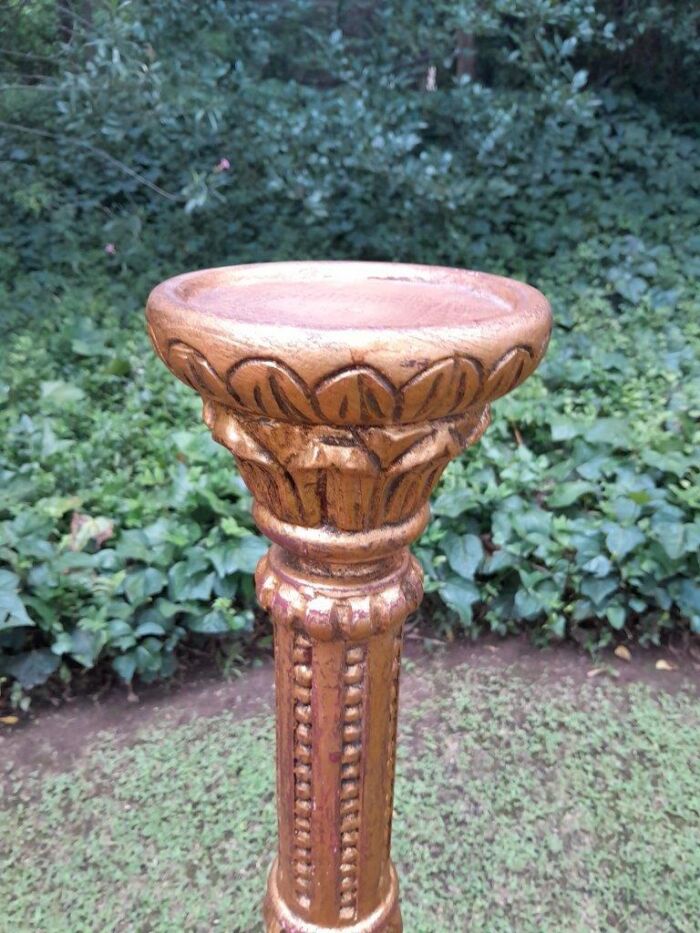 A Pair of Small Size French Style Hand Gilded Candle Holders - Image 7