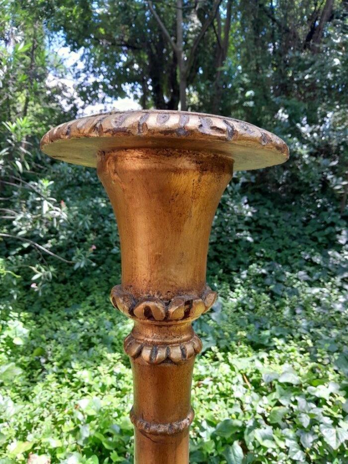 A Pair of Mid Size French Style Hand Gilded Candle Holders - Image 6
