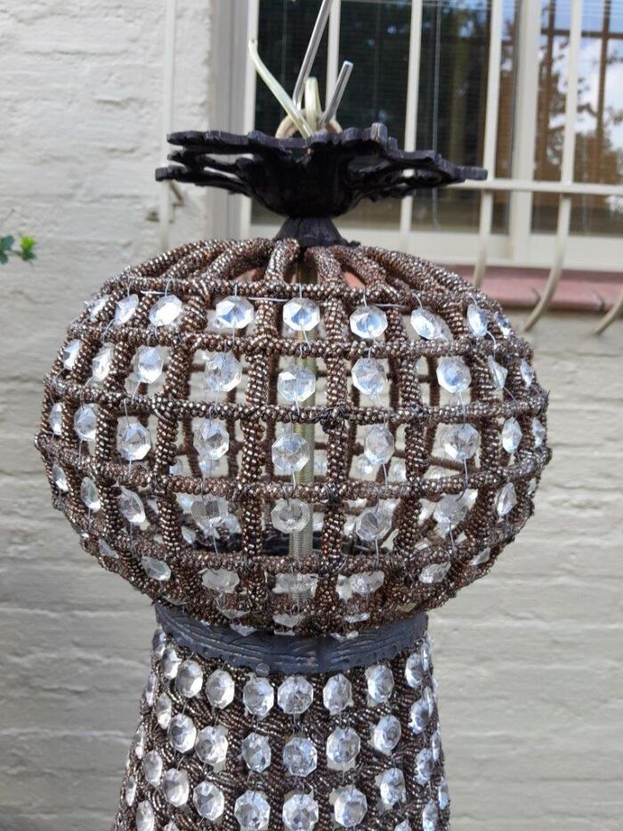 A French Style Pair of Large Gilt & Aged Monumental Empire Style Chandeliers - Image 7