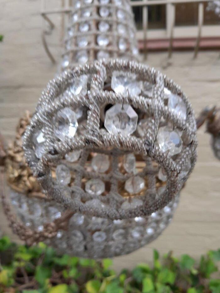 A Large Aged Pair of Monumental Empire French Style Chandeliers with Deer Head Figures - Image 5