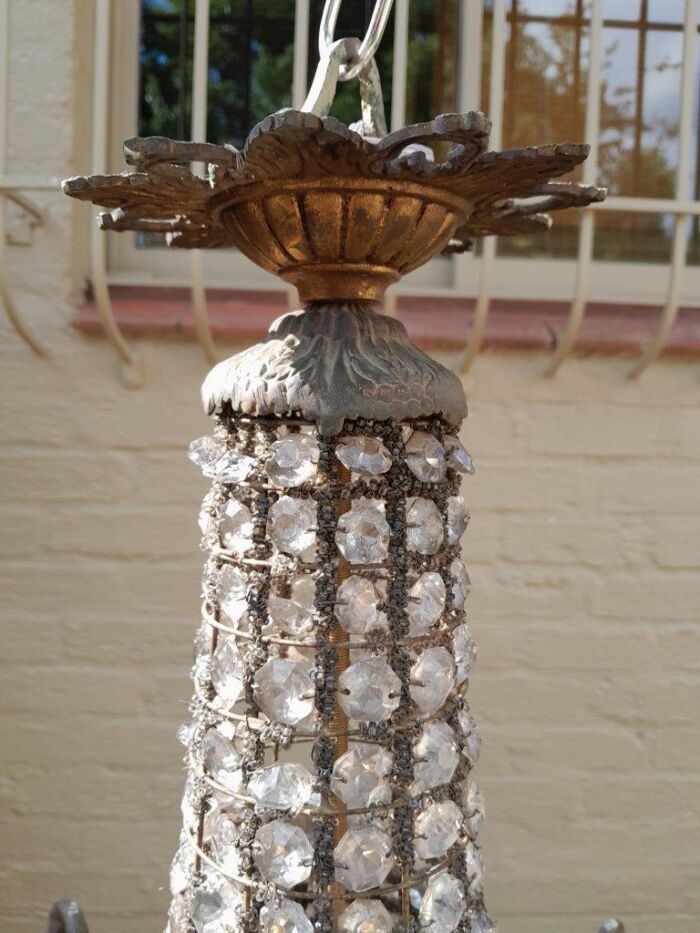 A Brass Gilt & Aged Monumental Empire French Style Chandelier - Image 5